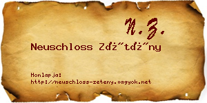 Neuschloss Zétény névjegykártya